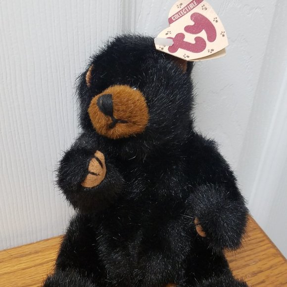 RARE TY Ivan Jointed Black Bear Stuffed Plush - Picture 1 of 5
